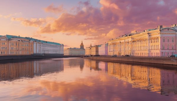 Coucher de soleil à Saint-Pétersbourg pendant l’été 2026